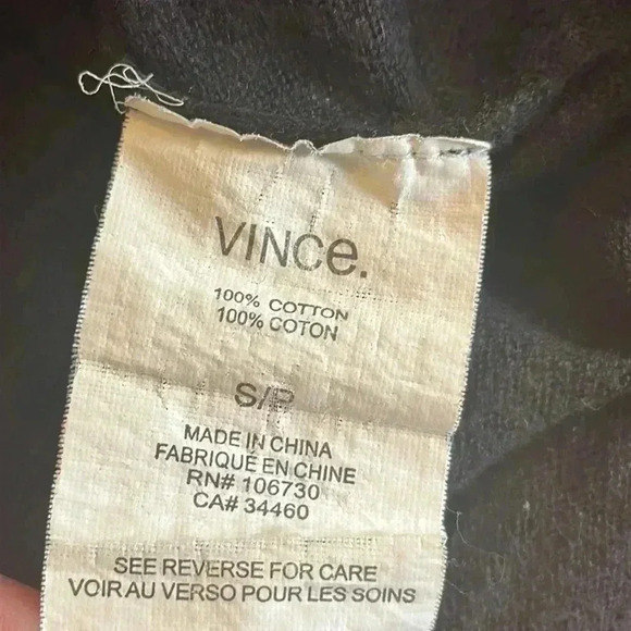 VINCE | Neutral Color Block, 100% Cotton Oversized, Lightweight Sweater - Picture 6 of 7